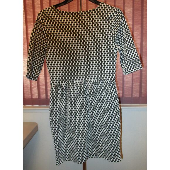 Venus Womens Black White Geometric Print Stretch Mini Dress US S Tulip Y2K Vtg - Picture 4 of 5